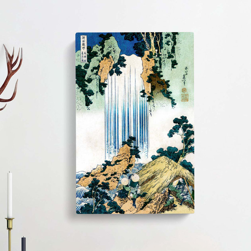 Yoro Waterfall In Mino Province by Katsushika Hokusai - Wrapped Canvas Painting, 60cm H x 40cm W x 3cm D