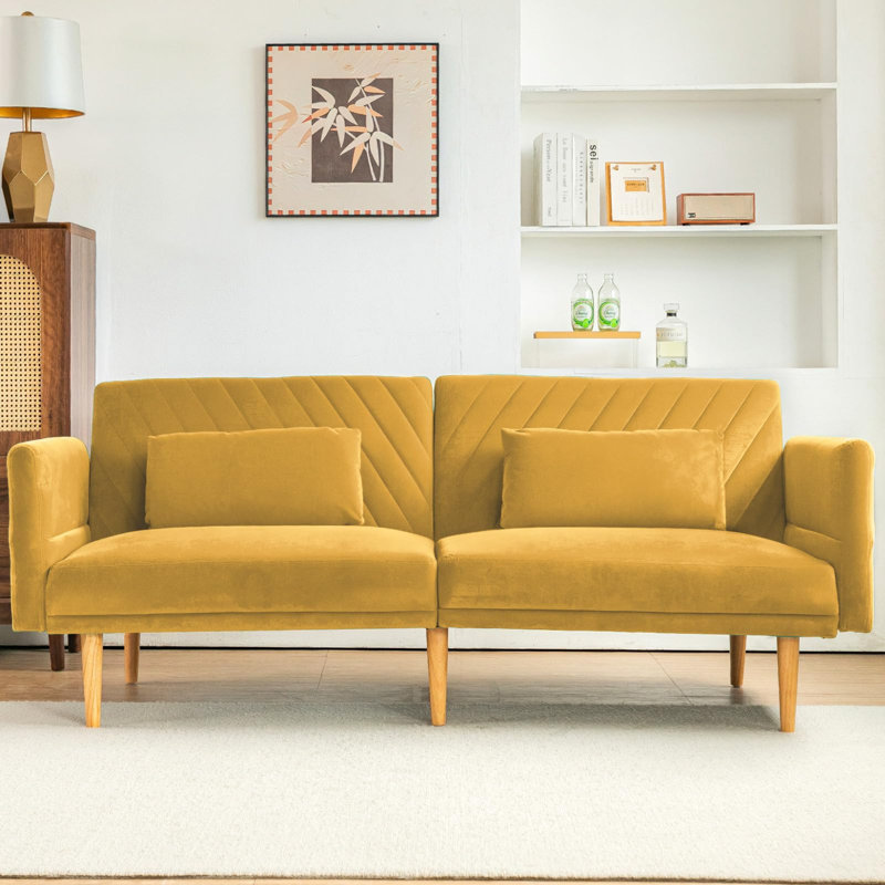 2 Seater Sofa Bed, Yellow