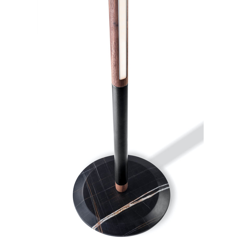Linea 65.8'' LED Column Floor Lamp, Black, Walnut