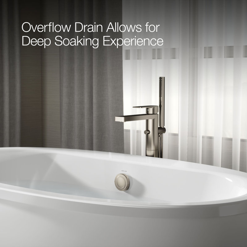 Sunstruck® Freestanding 65.5" x 35.5" Soaking Bathtub, White