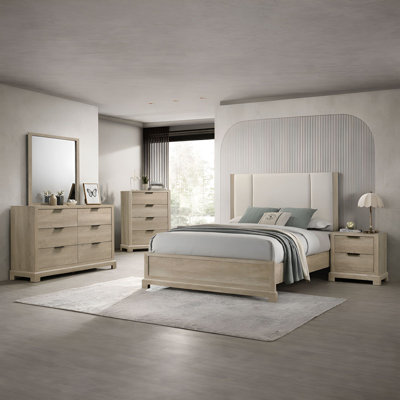 Rosenfeld 5-Piece Bedroom Set, Queen Bed, Dresser with Mirror, Chest, Nightstand, Modern Storage Furniture Set for Organized Bedroom Spaces