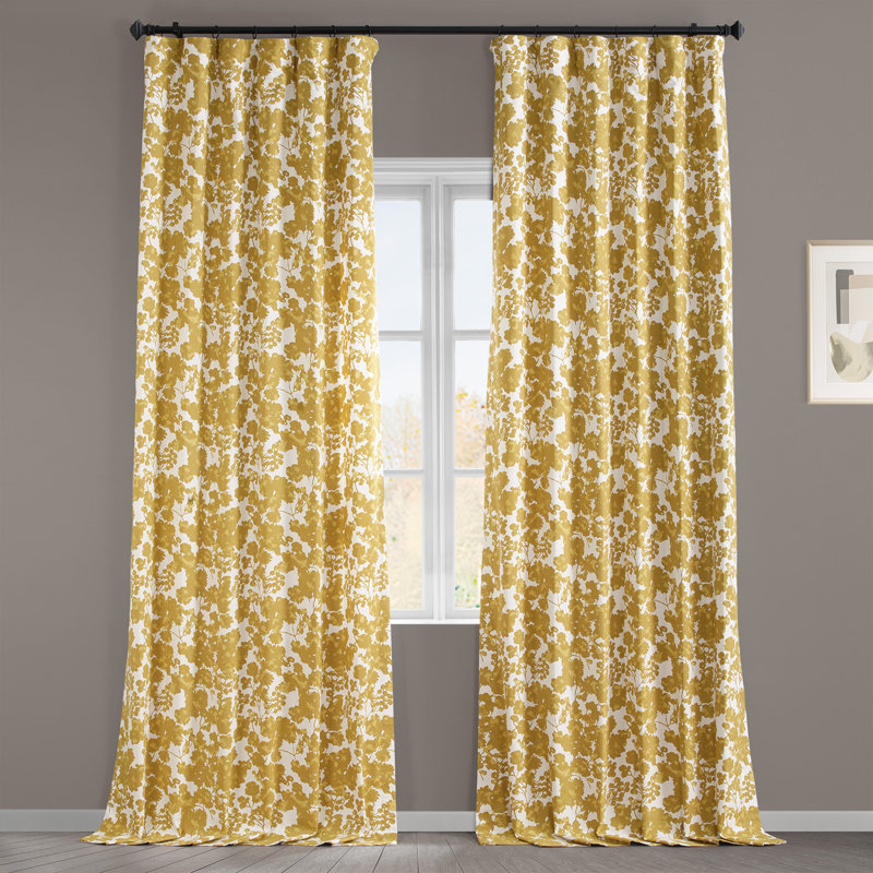 Rideaux obscurcissants en coton Tikal, Fleur d'or, l 50 po x L 96 po