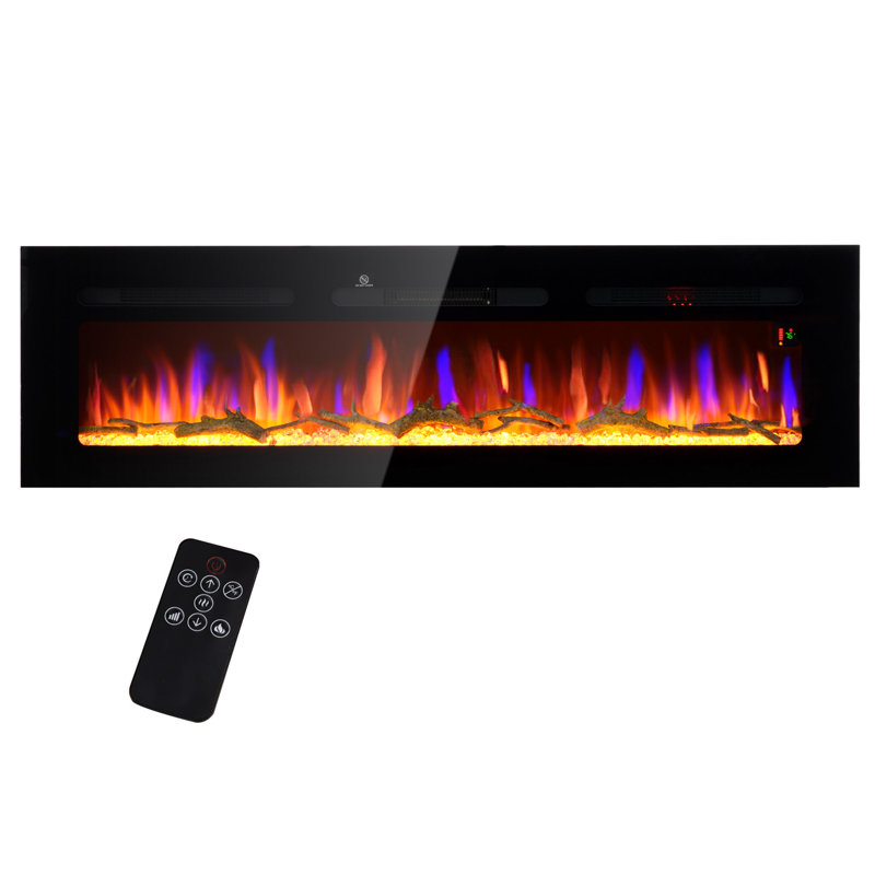 Ultra-Thin Led Adrijana Insert With Adjustable Flame Color And Brightness, 17.7" H x 60" W x 6.2" D