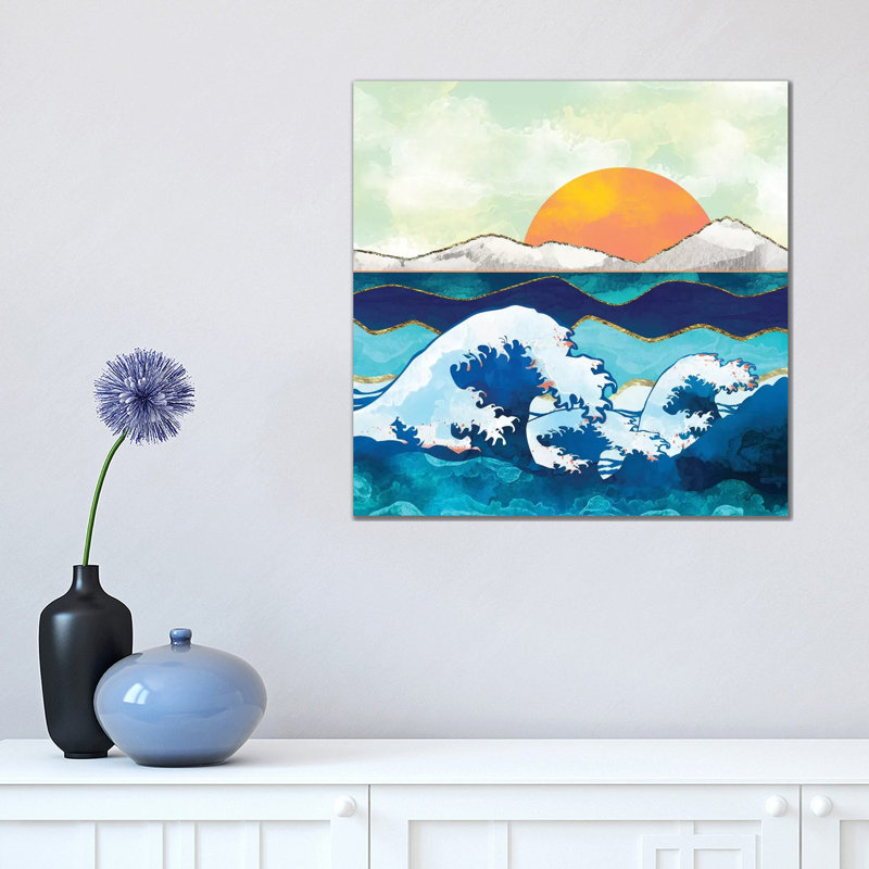 Stormy Waters by SpaceFrog Designs - Wrapped Canvas Painting, 45.72 cm H x 45.72 cm W x 1.91 cm D