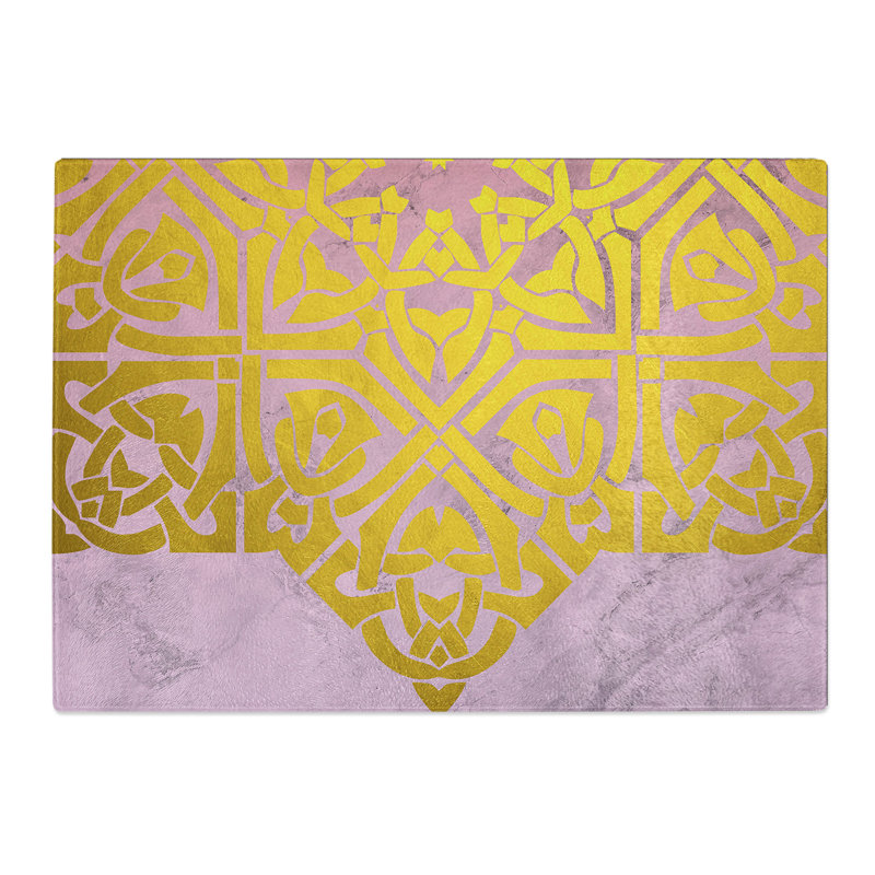 Peach Mandala No.2 Chopping Board, 0.4cm H x 28.5cm W x 39cm L
