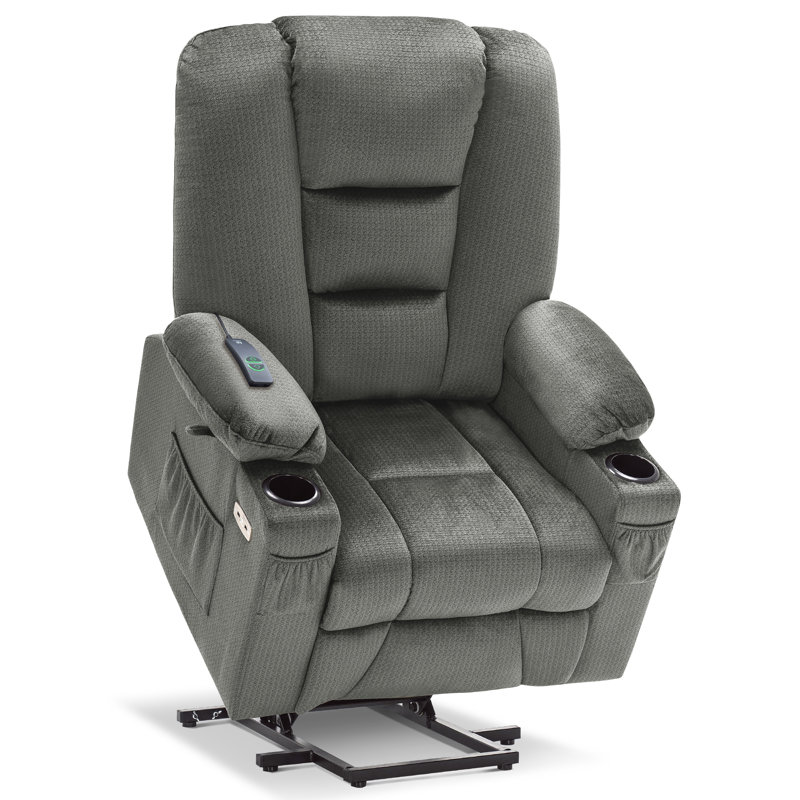 Power Lift Recliner Chair with Massage and Heat, Fabric, Gray