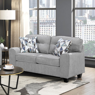 Causeuse en tissu de chenille durable avec coussins décoratifs, meubles de salon contemporains, 1 pièce
