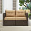 54'' Wide Wicker Loveseat with Cushions-449664861-449664860