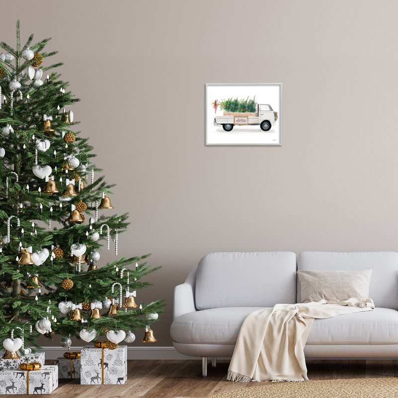 «Christmas Tree Farm Truck Simple Frame» par House Fenway sur, Estampe numérique Farmhouse, H 16 po x l 20 po