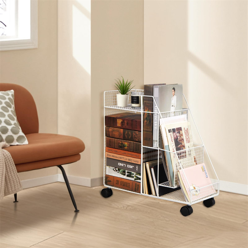 47cm H x 23cm W Metal Etagere Bookcase, White
