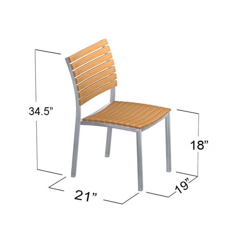 Chaise de patio empilable en teck