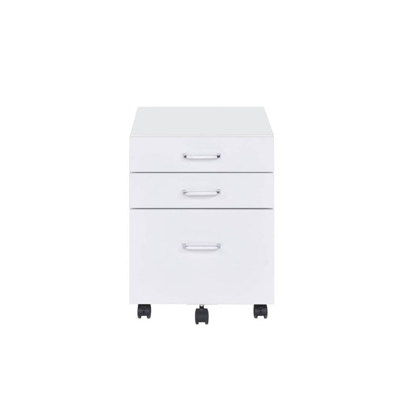 Classeur à finition blanche et chrome Tennos