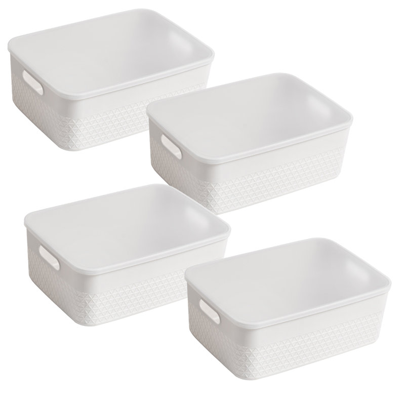 Ensemble de boîtes en plastique, 4, 9 L, Blanc