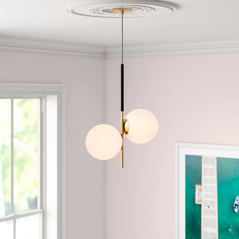 Drake 2-Light Glass Globe Pendant