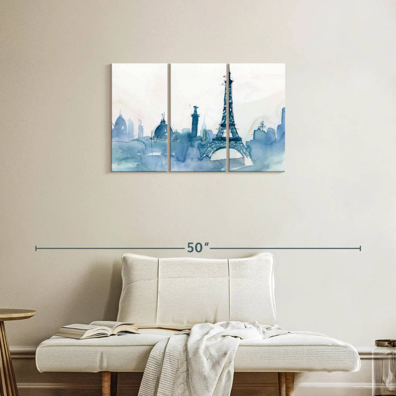 Rorry Ocean Blue Paris, 20" H x 33" W