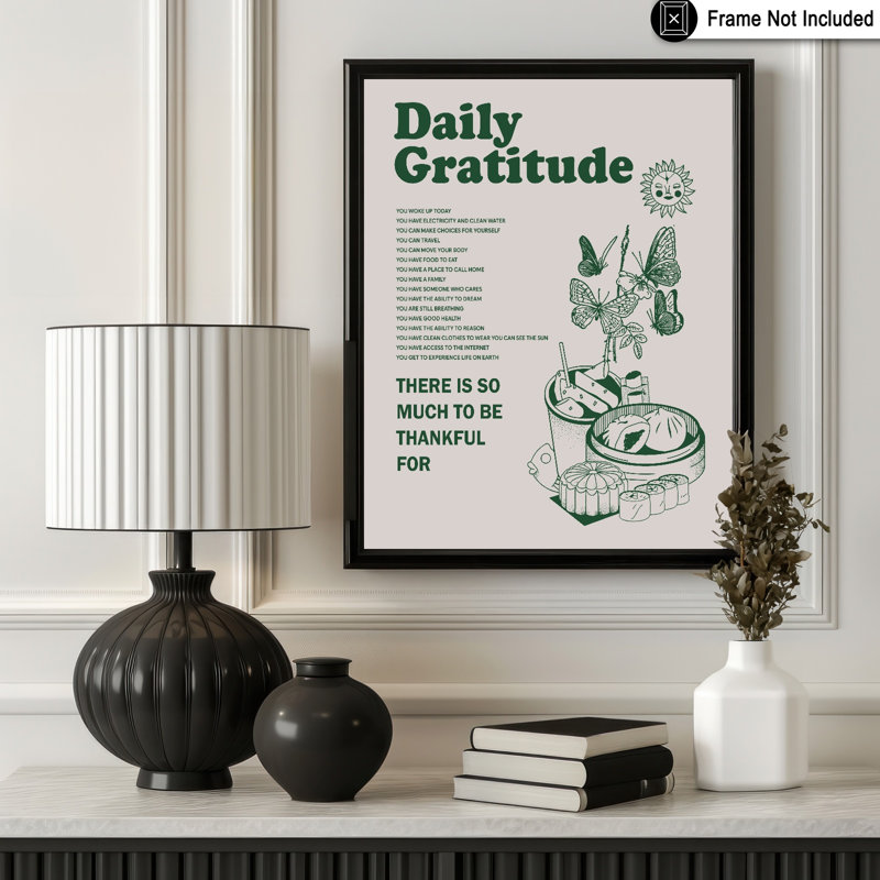 Gratitude quotidienne, Unframed, Poster, 11"H x 14"W