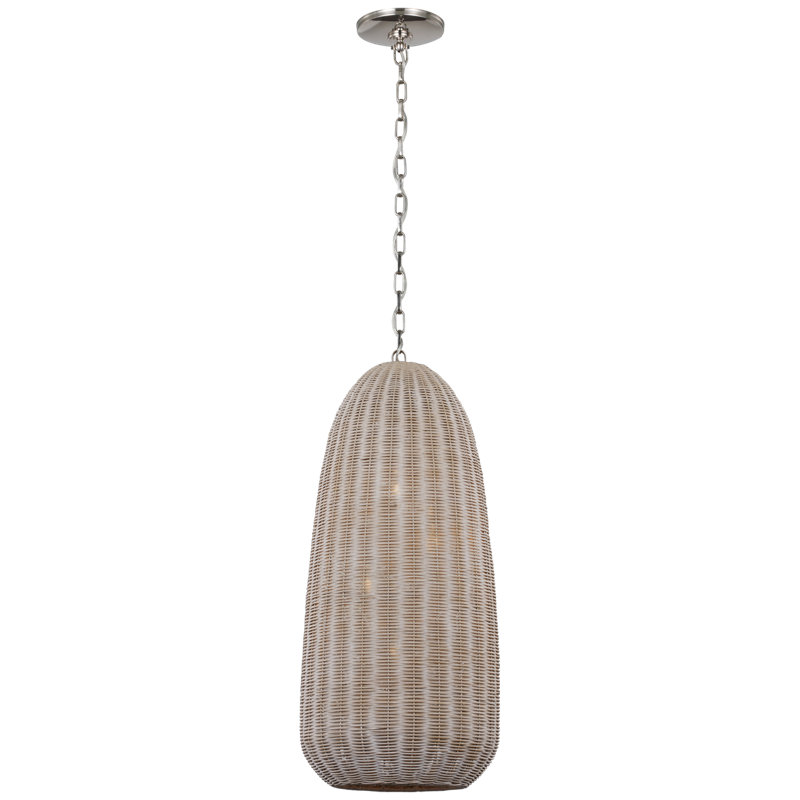 Kokomo Pendant by Chapman & Myers, 30 cm H x 46 cm W, Ash, Polished Nickel