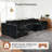  128" Boneless Sofa U-Shaped Modular sectional Couch, 27.6" Deep Seat Oversized Couches for Living Room-1903517766-1896648960