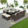 Rectangular 10 - Person Aluminum Fire Pit Table Dining Set with Cushions