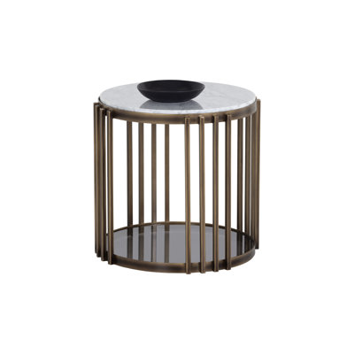 Naxos Marble and Glass End Table