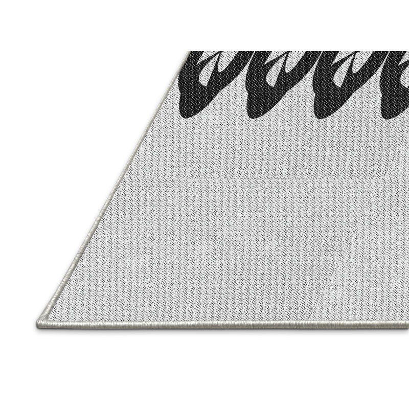 Tapis gris/crème tissé à la machine, Rectangle 7 pi x 10 pi