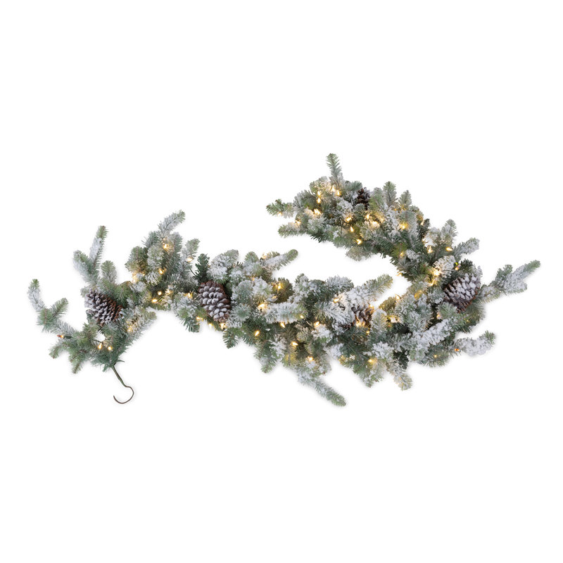 Guirlande d'épinette bleue DEL avec neige, 6 pi