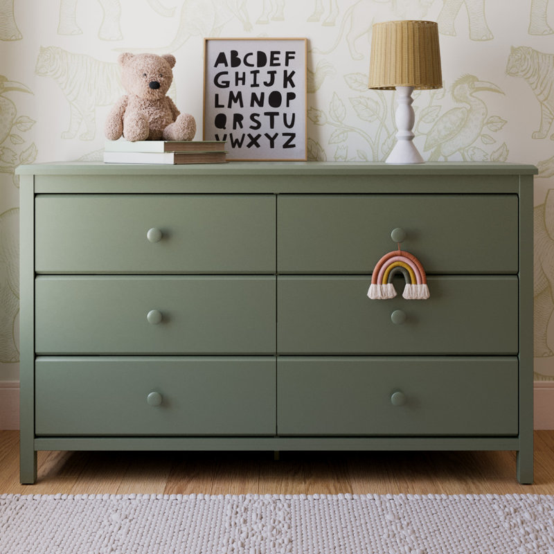 Commode double 6 tiroirs Alpine, Olive