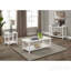 Distressed White Wood End Table With Shelf