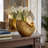 Coastal Glam Hand-Painted Waved Nautilus Decorative Vessel