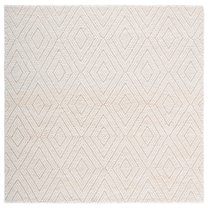 Tapis ivoire fait à la main Elle, Carré 2 pi