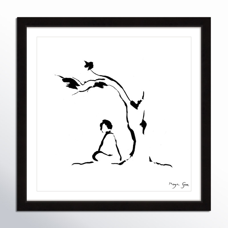 «Risette Meditation Under Tree», reproduction encadrée, H 12 po x l 12 po x P 1,5 po
