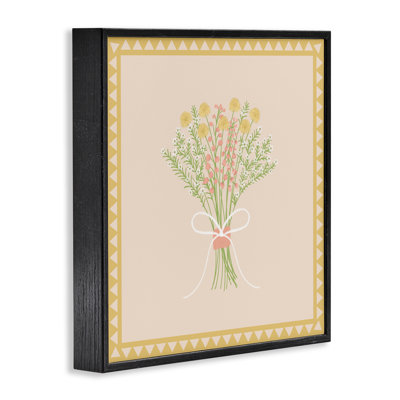 Giclée encadrée par un bouquet de printemps à bordure jaune, design par Adrienne Morris