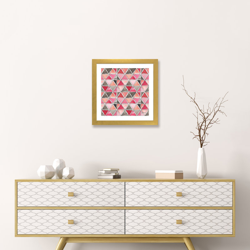 « chic accents pattern », art, H 16 po x l 16 po x P 1 po, Papier encadré doré