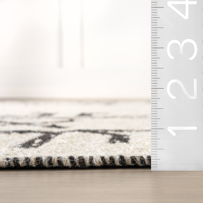 Tapis géométrique en laine réversible June, Rectangle 4pi x 6 pi