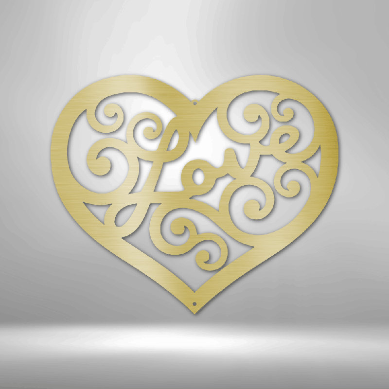 Plaque murale décorative en métal Love Swirl, Doré, H 17 po x l 17,5 po x P 0,5 po