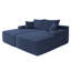 Canapé modulaire à compression en velours côtelé bleu 69 po