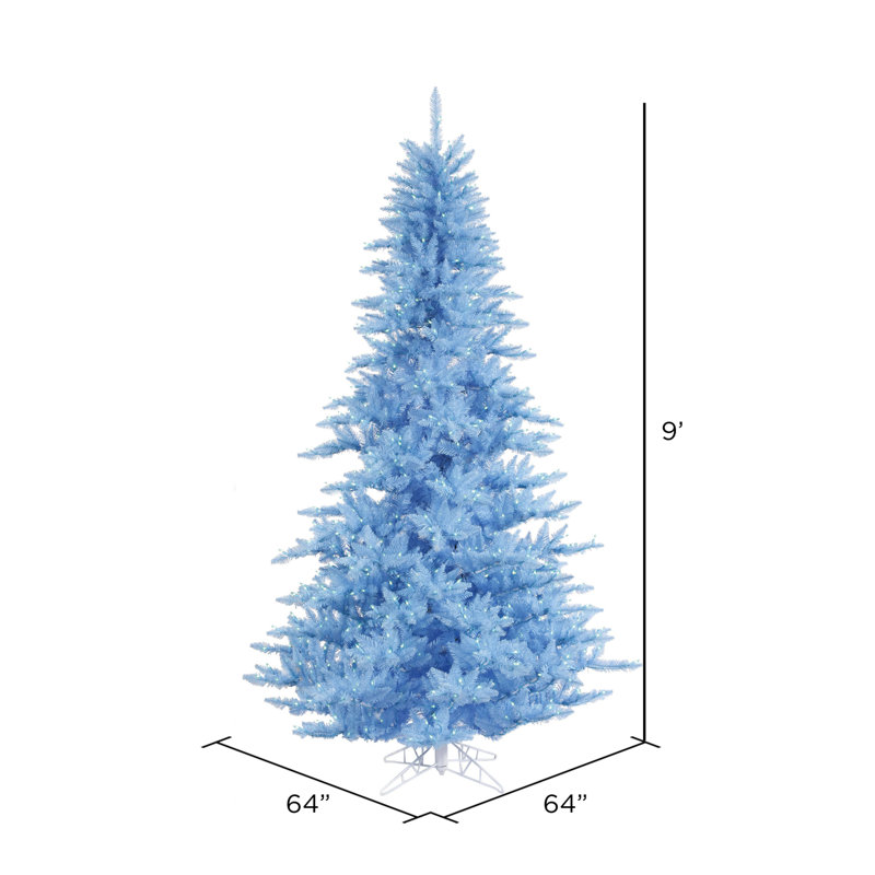 Artificial Christmas Tree with LED Lights with Stand, 9' H, Red