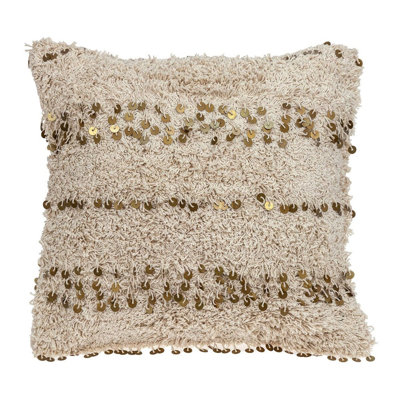 Acacia Transitional Beige Throw Pillow