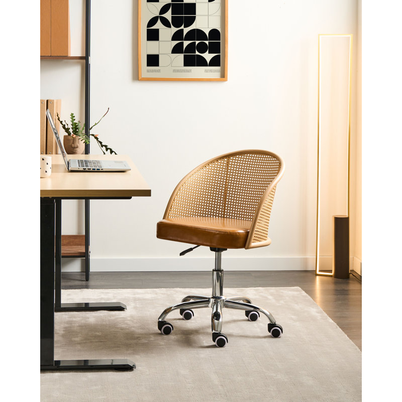 Desk Chair BALTIMORE Faux Leather, Brown