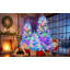 Ensemble d'arbre de Noël artificiel à charnières pré-éclairé avec des extrémités de branches abondantes et plusieurs modes d'éclairage pour les décorations de maison, de bureau et d'école