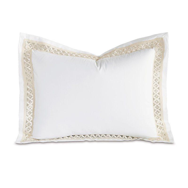 Juliet 100% Cotton Envelope Sham, Standard, White/Ivory
