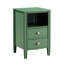 Table de chevet pour chambre à coucher, table de chevet à 2 tiroirs avec tablette ouverte pour la chambre à coucher