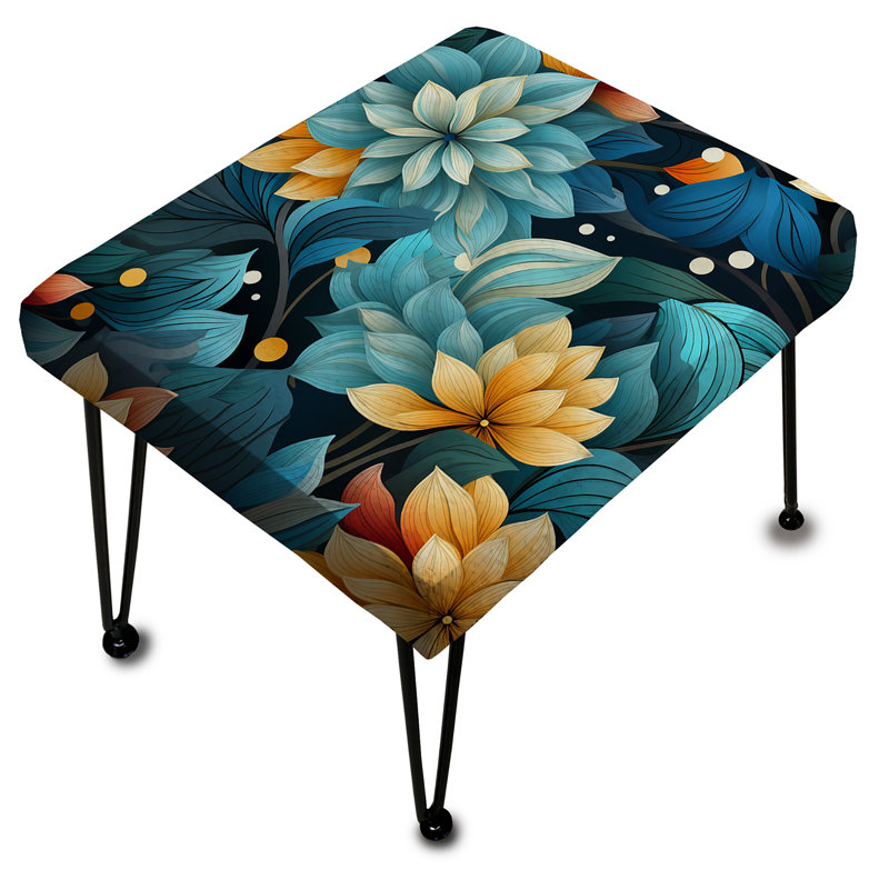 Natures Meditation - Floral Rectangle Ottoman
