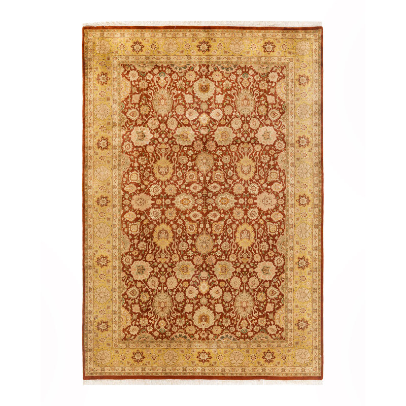 Tapis unique en laine noué à la main 6 pi 3 po x 9 pi 2 po nouvel âge Hayner