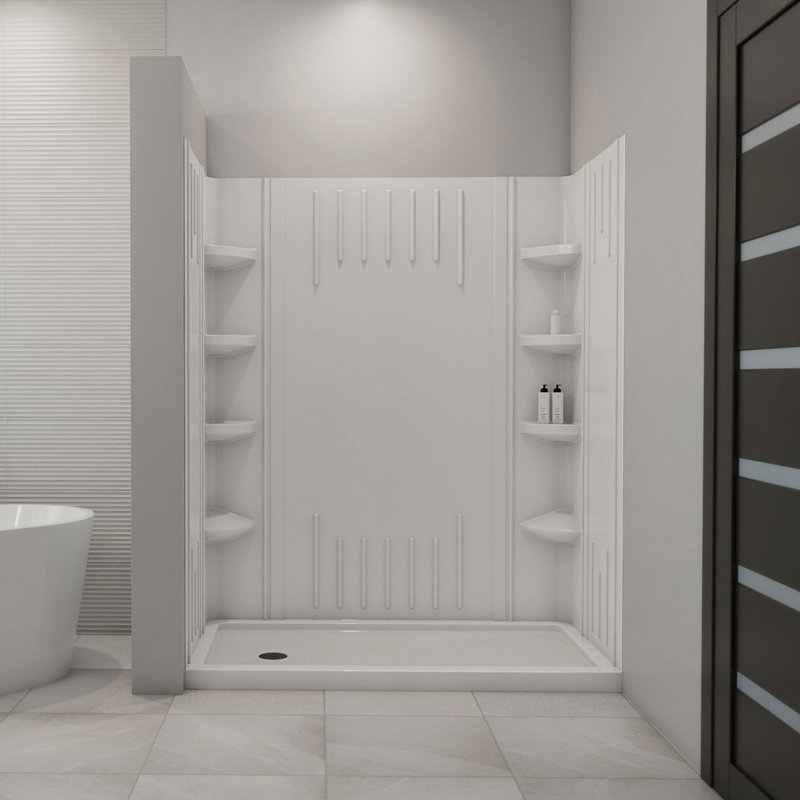 Cabine de douche rectangulaire encadrée avec l 60 po x P 36 po Qwall, Gauche