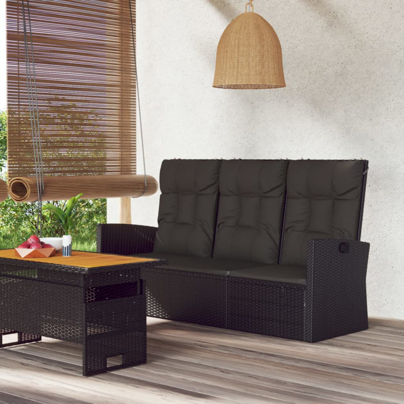 Steel Outdoor Bench, Black, Black