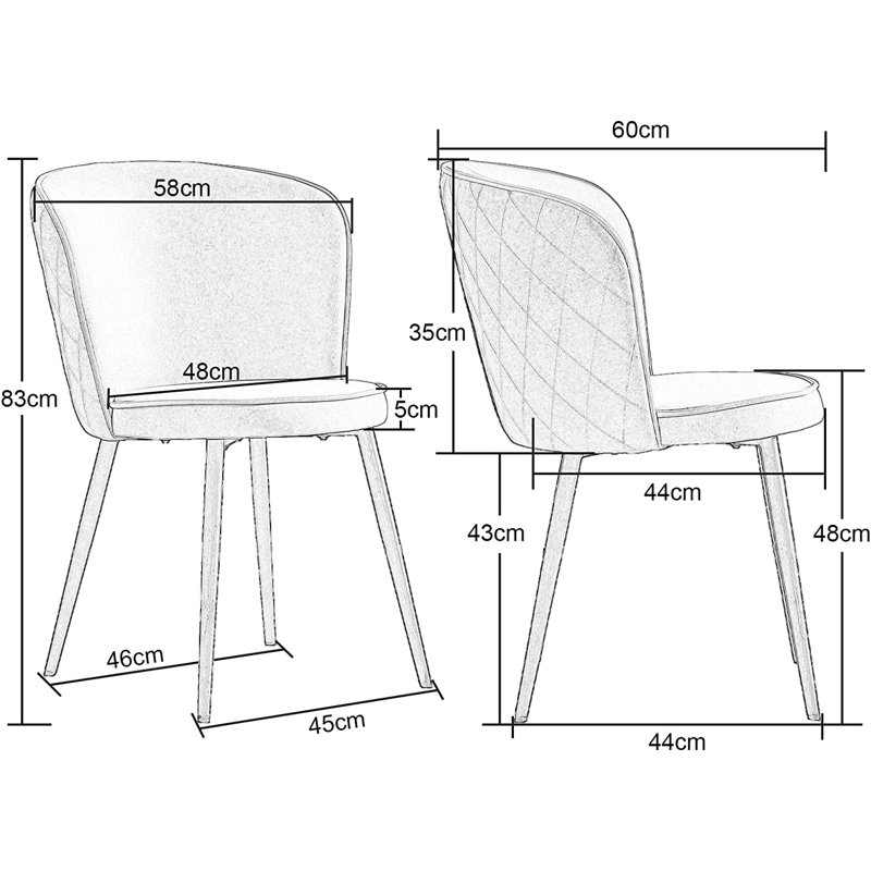 Villafane Modern Upholstered Round Seat Dining Chairs, Orange