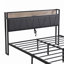 Structure de lit plateforme en métal avec doublure USB et pied de lit avec tiroirs-46535595
