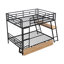 Lit superposé en métal avec bureau intégré