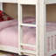Lit superposé double de style transitionnel avec finition blanche, en bois massif attaché, 13 pièces Lattes pour le haut et le bas, structure à joints spéciaux pour rails, matelas pour lit gigogne exclu des deux lits,